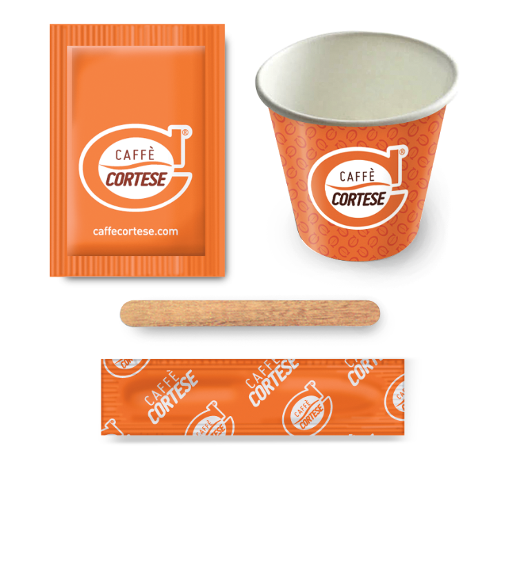 cortese-caff-papierbecher-set-150-teilig-mit-zucker image 1